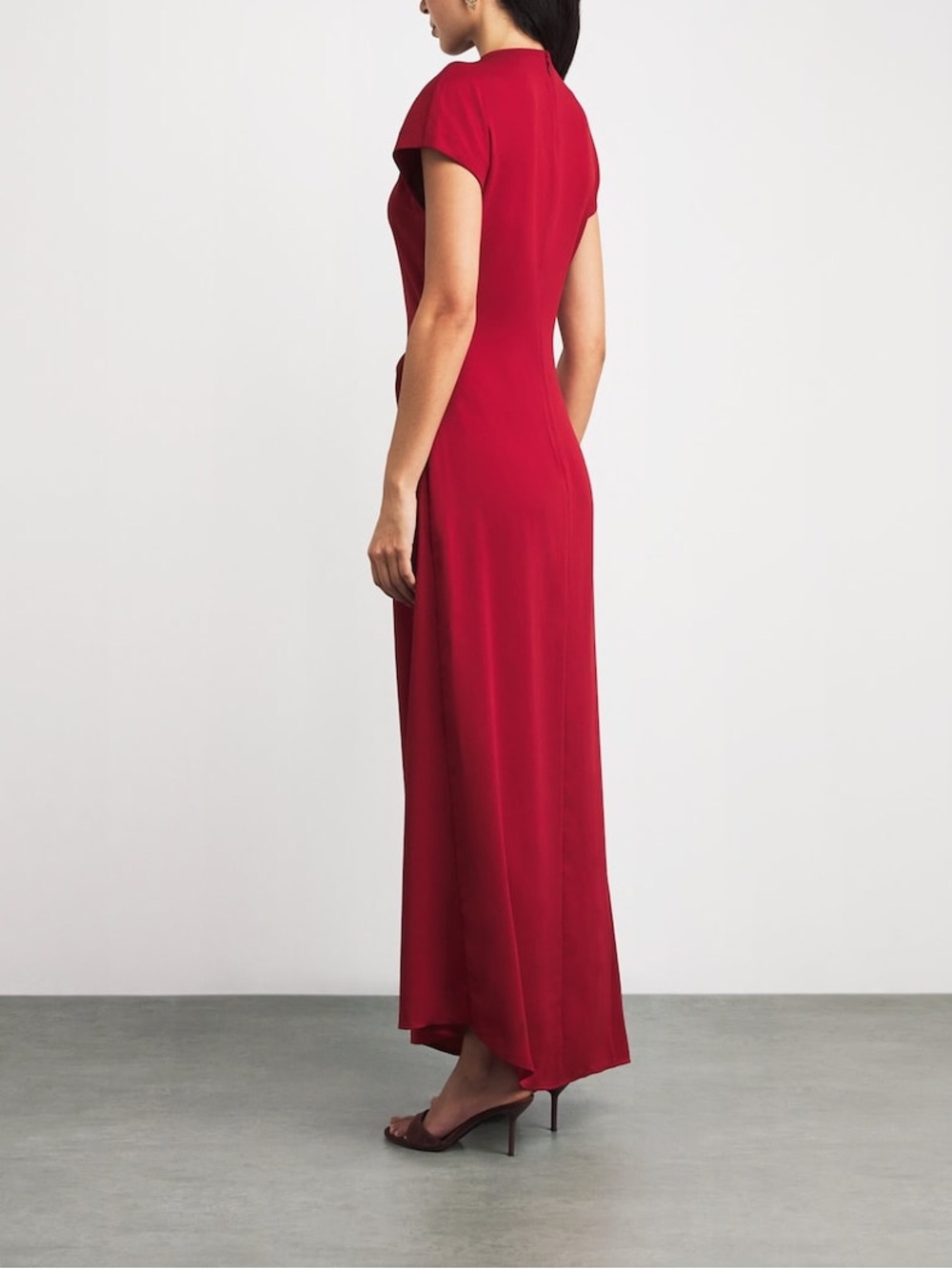 STAUD Zaya Draped Maxi Dress Red Size 0 NWT Designer Gown - Picture 2 of 14